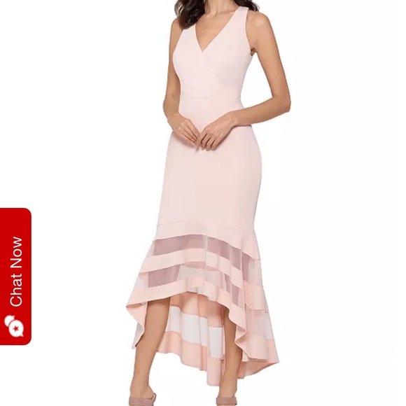 BLACK! Illusion stripe mermaid gown Xscape - Picture 1 of 8